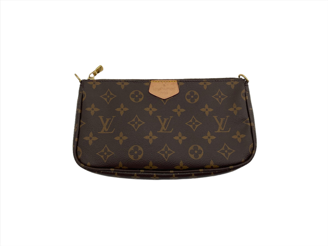 LOUIS VUITTON Monogram Multi Pochette Large in brown with signature monogram on coated canvas, versatile pouch for essentials