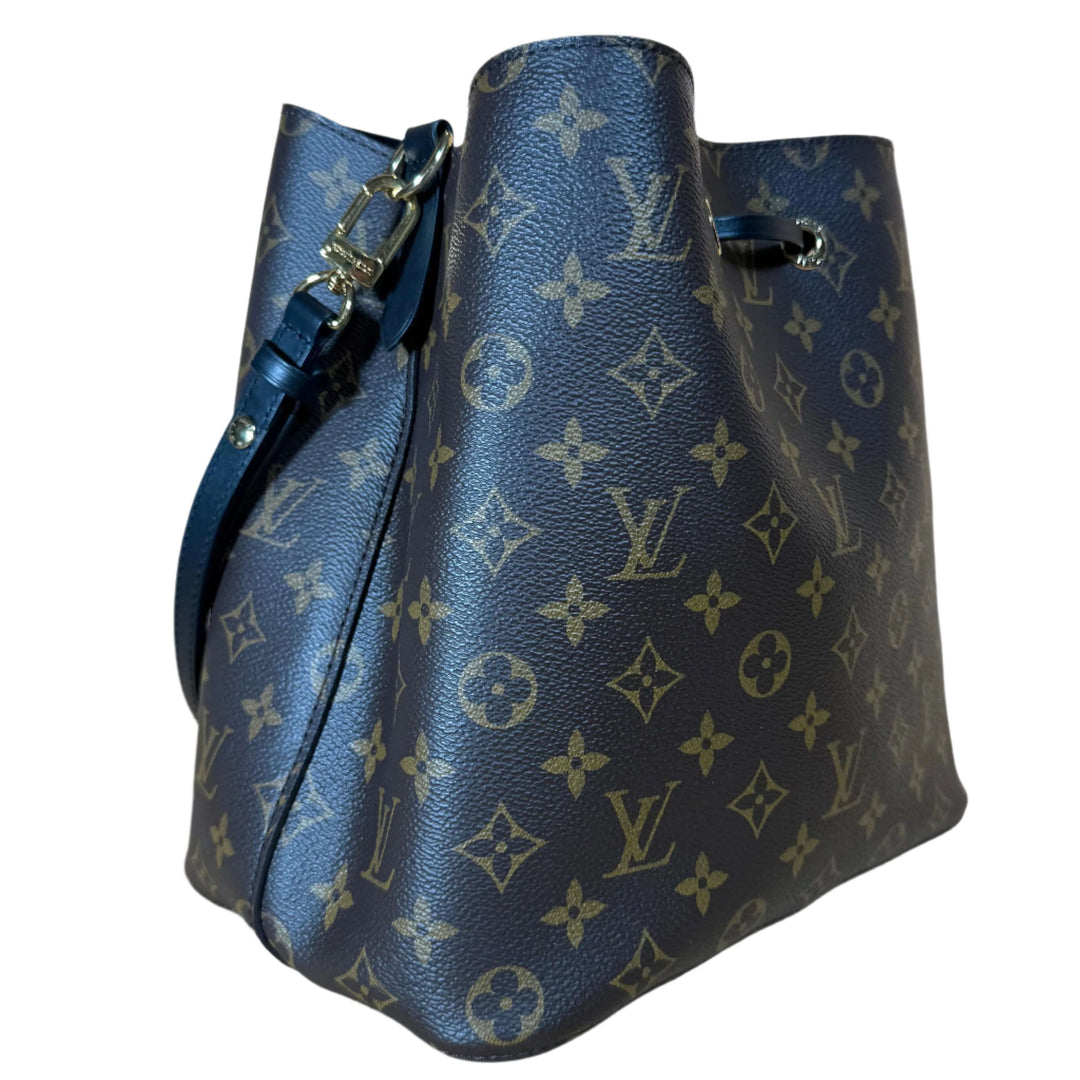 Authentic Louis Vuitton Monogram Neonoe MM bag in black with signature canvas and leather accents.