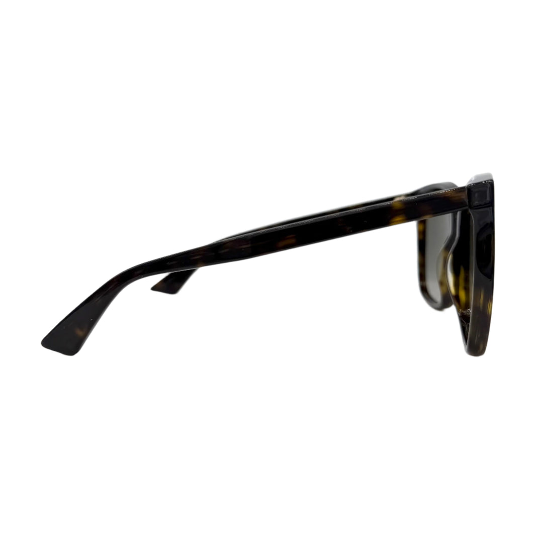 Side view of Authentic Gucci GG0022S Cat Eye Sunglasses in Havana showcasing the stylish frame and design.