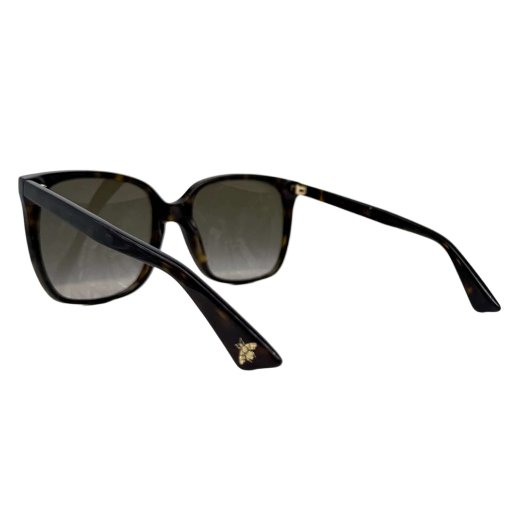 Authentic Gucci GG0022S cat eye sunglasses in havana with brown lenses, stylish and elegant women's eyewear.