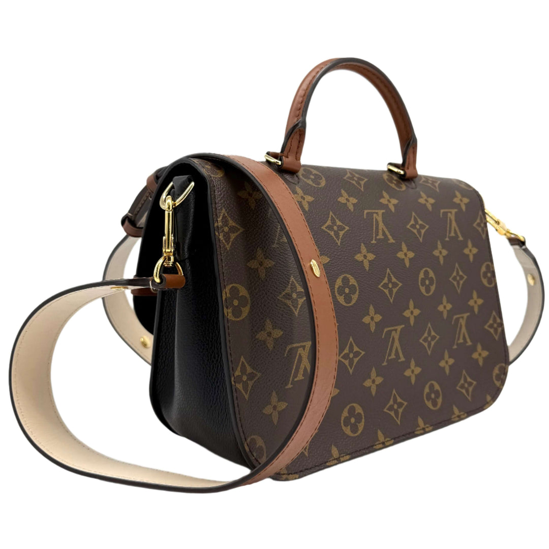 Authentic Louis Vuitton Monogram Vaugirard bag in black with iconic canvas and leather accents, showcasing timeless elegance.