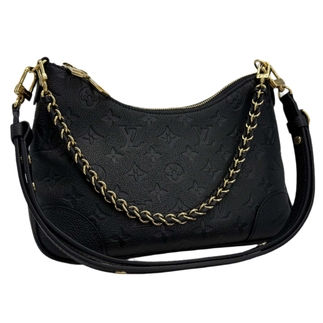 Louis Vuitton Boulogne Bag in Monogram Empreinte Leather with gold hardware, pre-owned, elegant and stylish.