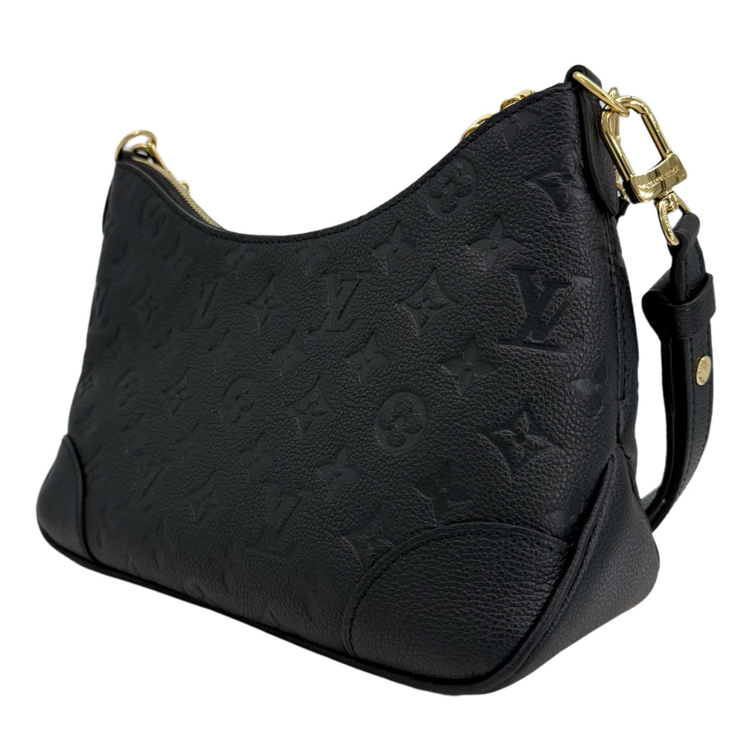 Louis Vuitton Boulogne Bag in Monogram Empreinte Leather, authentic pre-owned with gold hardware.