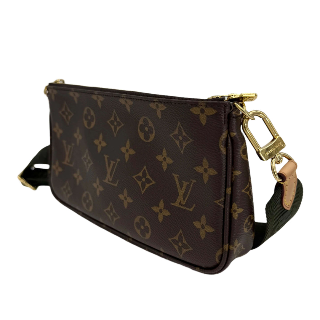 Louis Vuitton Monogram Multi Pochette Accessoires in Khaki showcasing classic design and adjustable strap.