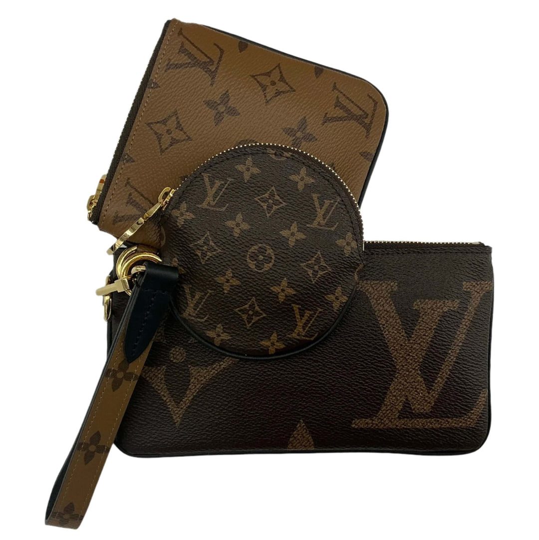 Authentic Louis Vuitton Reverse Monogram Giant Trio Pouch