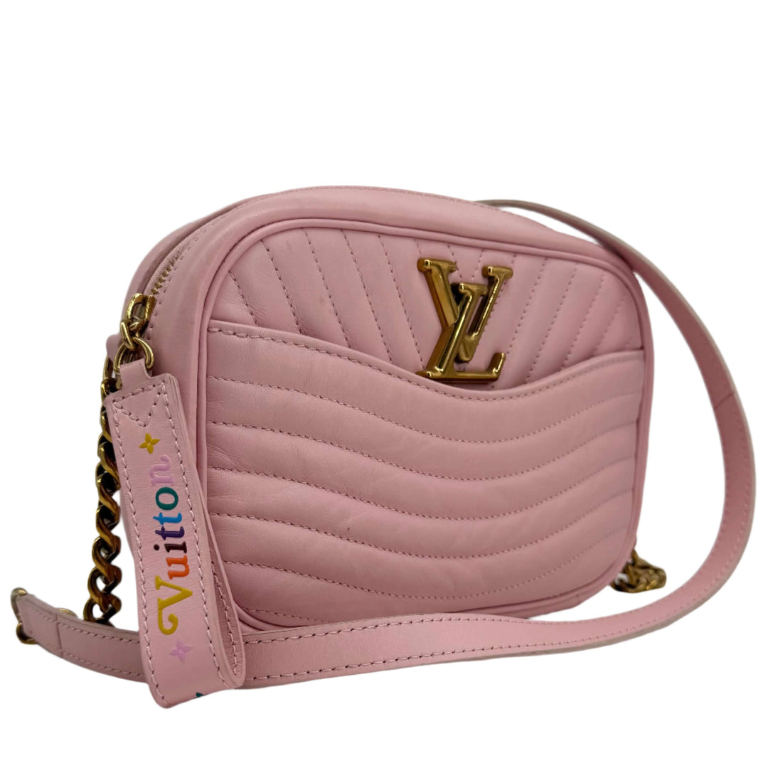 Louis Vuitton Quilted Calfskin New Wave Camera Bag in Smoothie Pink with gold-tone hardware