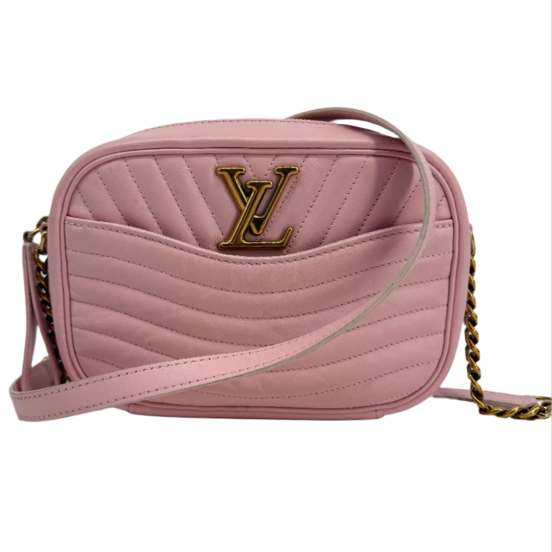 Louis Vuitton Quilted Calfskin New Wave Camera Bag in Smoothie Pink with gold-tone hardware